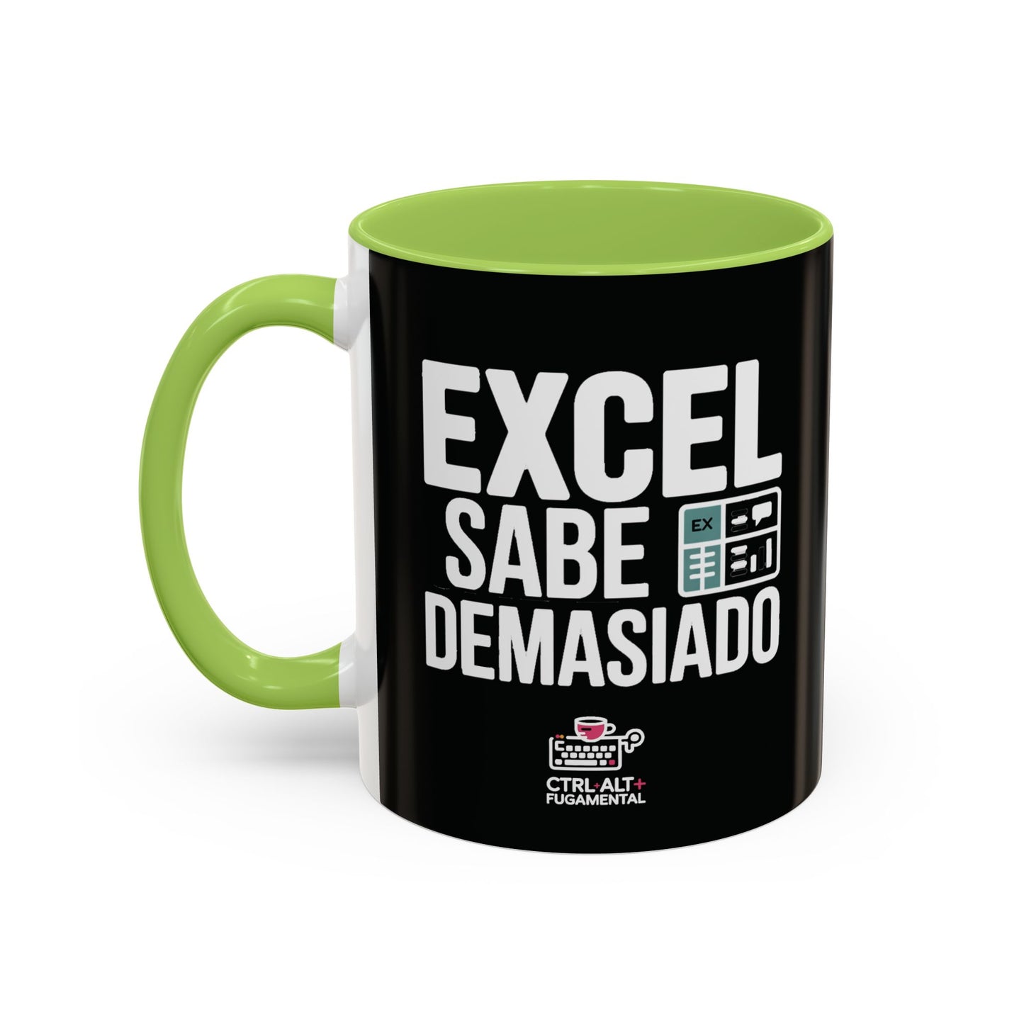 Taza sarcasmo laboral — "Excel sabe demasiado"