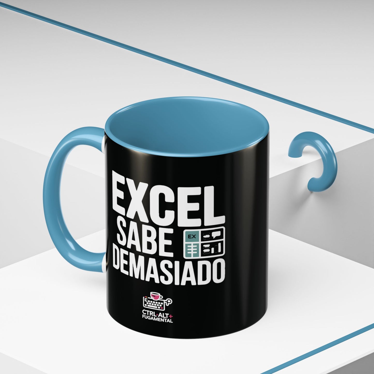 Taza sarcasmo laboral — "Excel sabe demasiado"