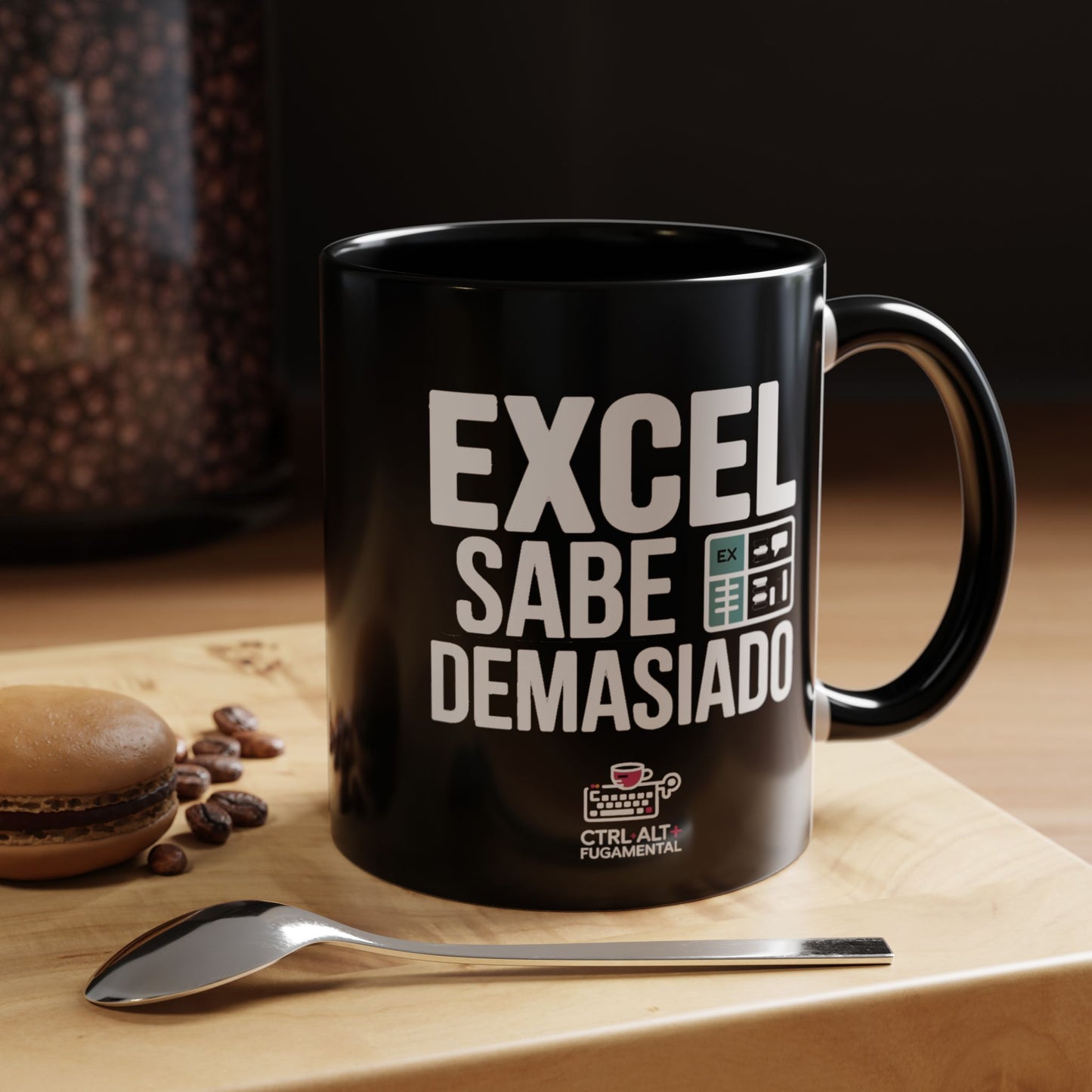 Taza sarcasmo laboral — "Excel sabe demasiado"