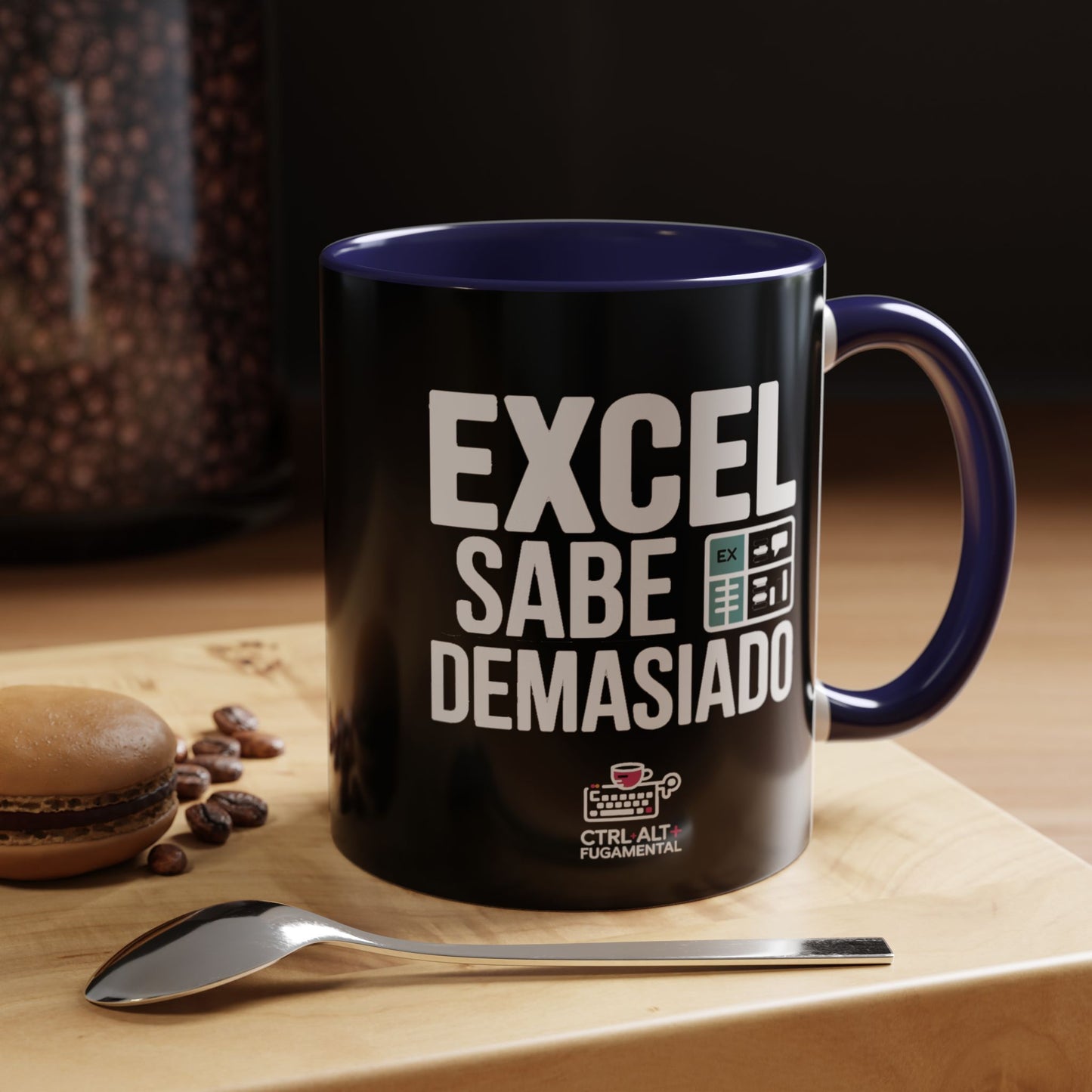 Taza sarcasmo laboral — "Excel sabe demasiado"
